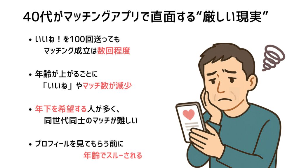 40代がマッチングアプリで直面する“厳しい現実”